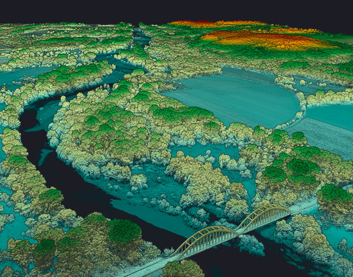 Example of a LiDAR point cloud generated using YellowScan CloudStation