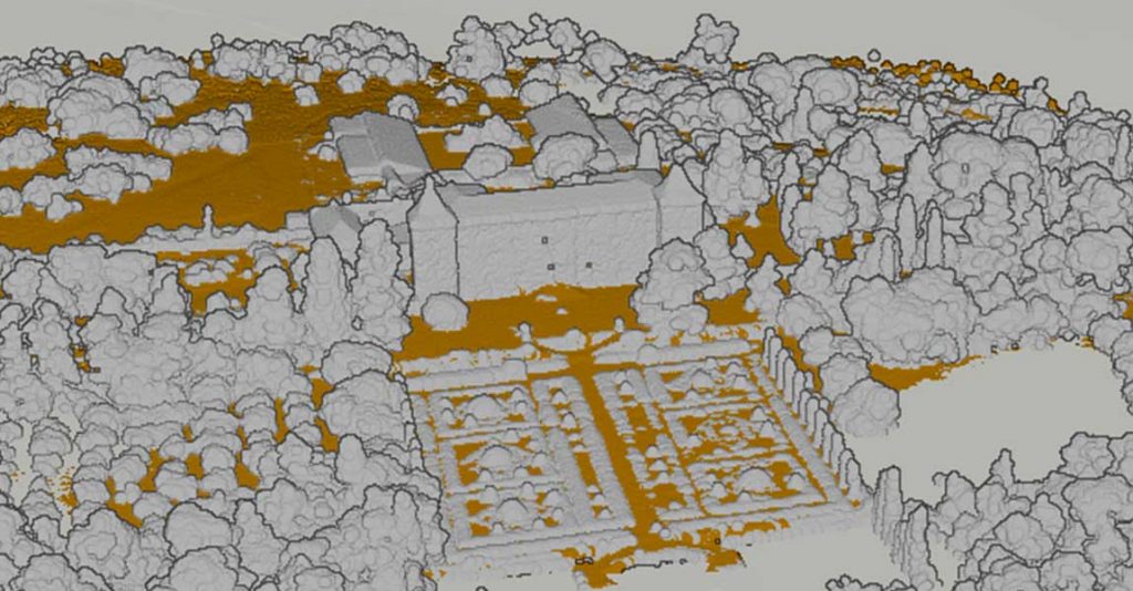 A point cloud visualization using classification for “ground” class