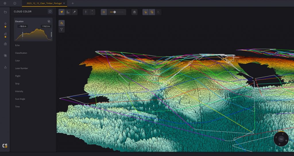 Flight trajectory and elevation from the side